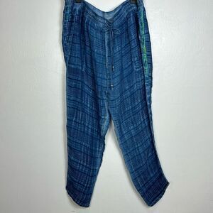 Anthropology Ruby Yaya Tie Dye High Rise Tapered Leg Sequin Stripe Pants Size XL